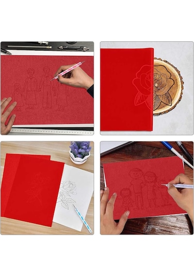 Roco Paper Karbon Grafit Transfer Kağıdı Kırmızı - 21 31 Cm - 100