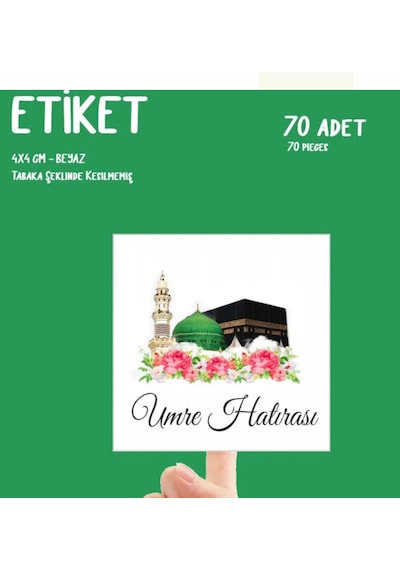 Umre Hatıra Etiket 70 Adet 4 Cm