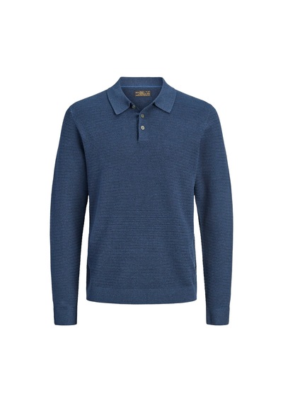Jack & Jones Jprblurıley Knıt Polo Ls Blue