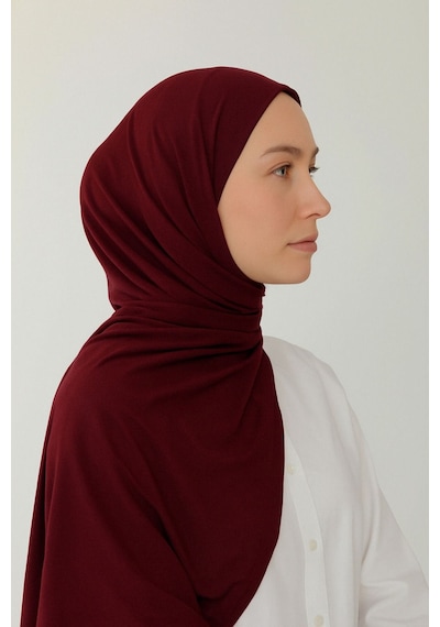 Mim Eşarp Penye Pamuksu Şal Klasik 3 Lü Set Bej - Bordo - Taş