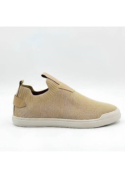 Daytex 4224 Erkek Slip-on - Full Triko Örgü Termo Taban Sneaker Bej