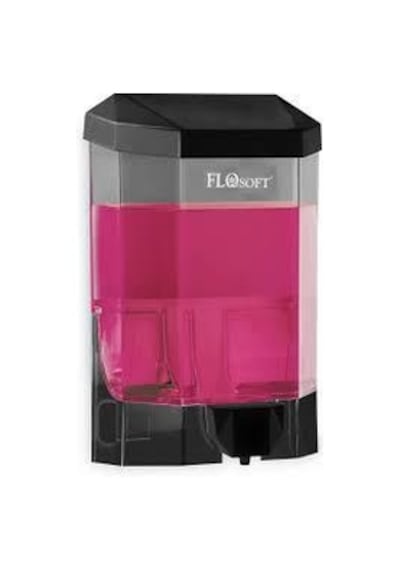 Flosoft Hazneli Dezenfektar Verici - Sıvı Sabun Ve Dezenfektan Aparatı Dispenseri - 500 Ml. - Şeffaf Siyah