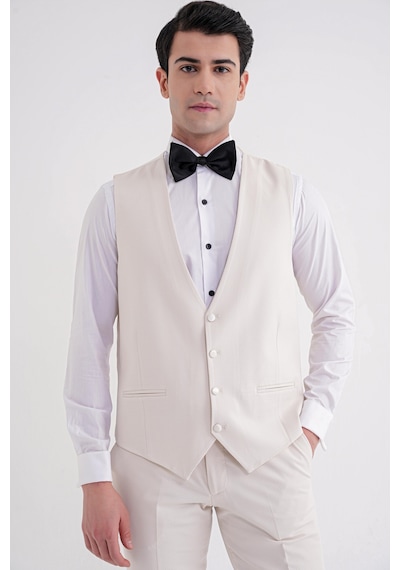 Black 069 Takım Slim Krem Krem