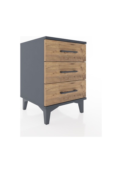 Hyperion Komodin 3 Çekmeceli 44x44x64 Antrasit-çam Antrasit
