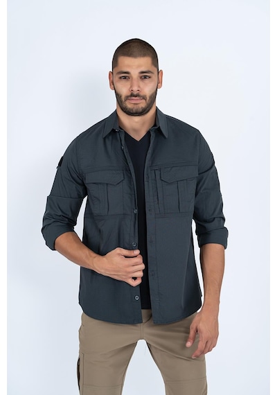 Combat Tactical Outdoor Taktik Gömlek Fermuar Cepli Koruma Swat Gömlek - 424 Antrasit
