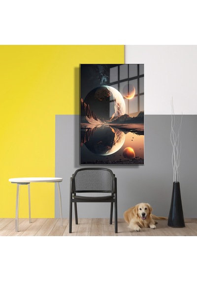 Space/uzay Yapay Zeka Özel Tasarım Cam Tablo Ofis, Mutfak Çocuk Odası, Salon 98