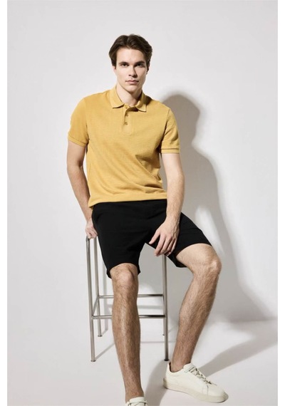 Defacto Regular Fit Keten Karışımlı Siyah Erkek Şort D4277ax/bk27