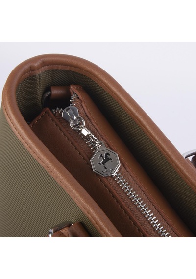 Nas Bag Kadın Omuz Çantası Spor Şık Ayarlanabilir Omuz Askılı Haki Taba Kum Lacste 33x27x12 Cm Haki