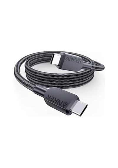 240 W Usb-c - Usb-c Kablosu, 90 Cm Çift Örgülü Naylon Tip-c Şarj Kablosu, Siyah - A81c5