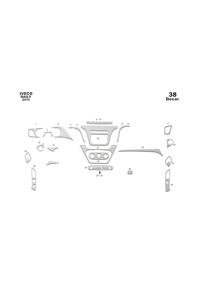 Iveco Daily Torpido Kaplama 2014 38 Parça Alüminyum