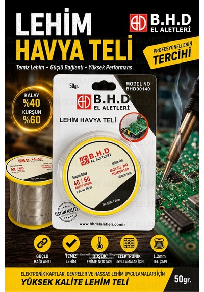 Lehim Havya Teli 50 Gr 1.2mm 40/60 Kalay Kurşun Lehim Teli Elektronik Devre Pcb Tamir Ve Montaj