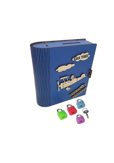 Kişiye Özel Dekoratif Ahşap Prens Kitap Kumbara - Tipbox