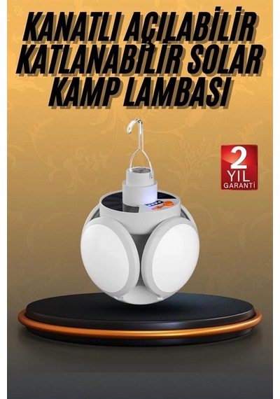 Mey İthalat 5 Kanatlı Bahçe Aydınlatma Led Askılı Solar Güneş Enerji Usb Sarjlı