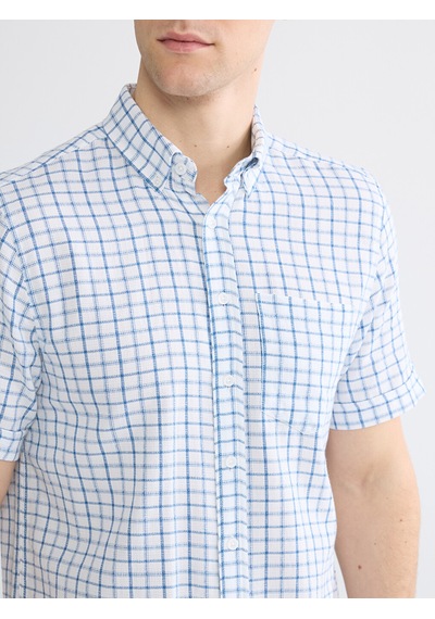 Lcwaıkıkı Classic Beyaz Regular Fit Ekose Erkek Gömlek