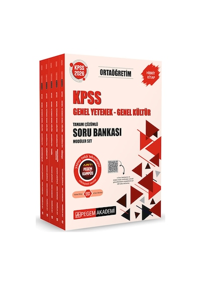 2026 Kpss Ortaöğretim Soru Bankası Modüler Set Genel Yetenek Genel Kültür Tamamı Çözümlü 5 Kitap