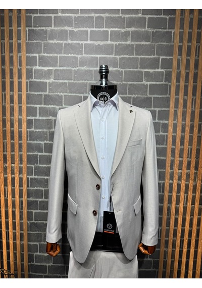 Dupont Classics Dupont Slim Fit Mono Yaka 6 Drop Yarım Astar Çift Yırtmaç 2'li Takım Elbise Krem Dupont Classics Dupont Slim Fit Mono Yaka 6 Drop Yarım Astar Çift Yırtmaç 2'li Takım Elbise Krem