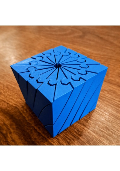 3d Baskı Twisting Küp - Mekanik Dönen Bulmaca Küpü-mavi