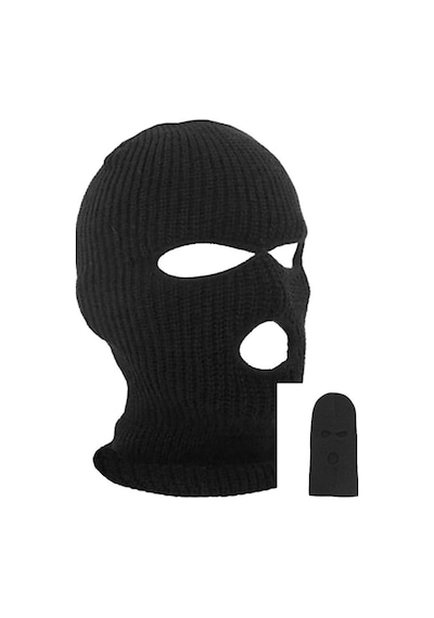 Axe Sportswear Unisex Siyah Kışlık 3 Gözlü Bere Olabilen Kar Maskesi Balaclava