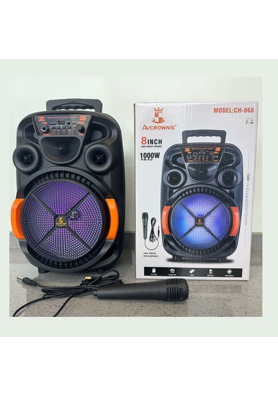 Sounddrive Ch-868 8'' 20w Bluetooth Karaoke Taşınabilir Hoparlör Mikrofonlu, Rgb Işıklı, Fm/usb/sd