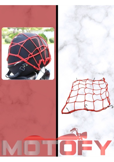 Çengelli Kask Filesi Kırmızı