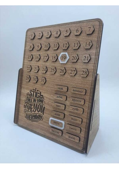 Dükkan Design Ahşap Sonsuz Masa Takvimi