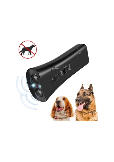 Gaman Çift Sensörlü Ultrasonik Köpek Uzaklaştırıcı Işıklı Lazerli Havlama Önleyici Eğitim Modlu