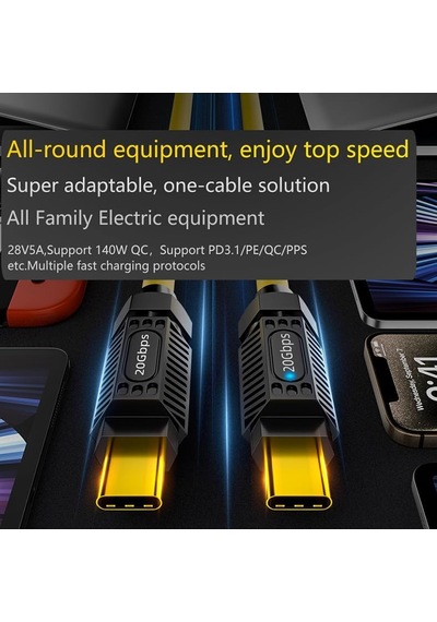 Screw Type C To Type C 140w Hızlı Şarj 8k 60hz Görüntü Aktarımı Pd3.1 20gbps Veri Transferi 2 Metre Kablo Scr-01 Belirtilmemiş