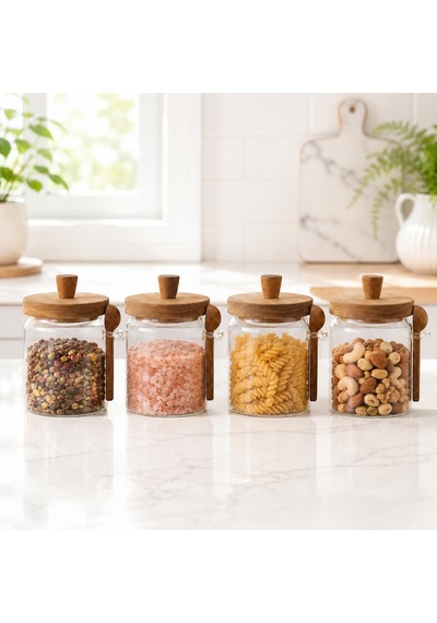 Akasya Kapaklı Kaşıklı Cam Kavanoz 450 Ml 4'lü Set, Şeffaf Cam Saklama Kavanozu, Ahşap Kapaklı Kaşıklı Mutfak Düzenleyici, Baharat Kahve Şeker Bakliyat Kuruyemiş Kavanozu Çok Renkli Akasya Kapaklı Kaşıklı Cam Kavanoz 450 Ml 4'lü Set, Şeffaf Cam Saklama Kavanozu, Ahşap Kapaklı Kaşıklı Mutfak Düzenleyici, Baharat Kahve Şeker Bakliyat Kuruyemiş Kavanozu Çok Renkli