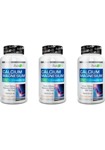 Calcium Magnesium Zinc Plus Vitamin D3 K2 100 Tablet 3 Adet