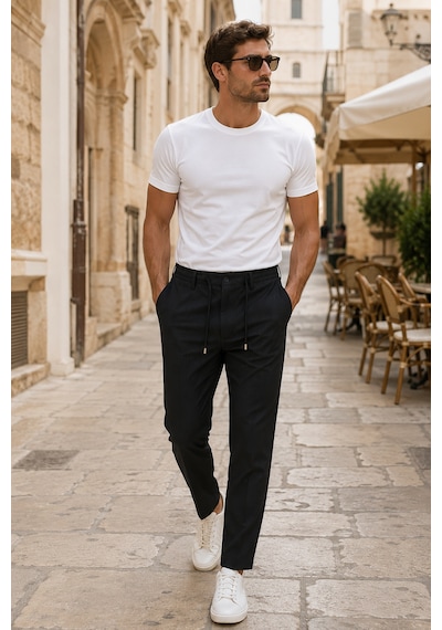 Danger Erkek Comfort Fit Siyah Çizgili Jogger Pantolon Esnek Kumaş 0247dngr