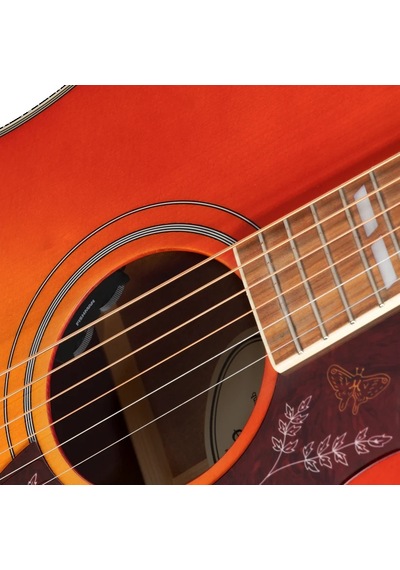 Epiphone Hummingbird Studio Elektro Akustik Gitar Faded Cherry Sunburst