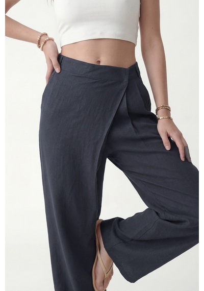Antioch Lyocell Karışımlı Pareo Pantolon Lacivert