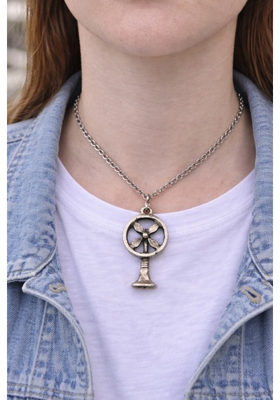 Vintage Pervane Figürlü Gümüş Renk Unisex Uzun Kolye Çok renkli