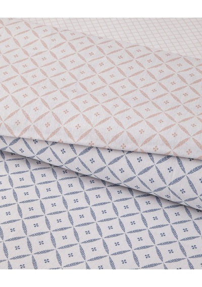 Diamond Bloom Kolay Ütülenir Tek Kişilik Nevresim Takımı 160x220 Cm Mavi - Pembe