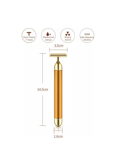 Bmk 24K Altın Roller Enerji Güzellik Çubuğu Titreşimli Yüz Masaj