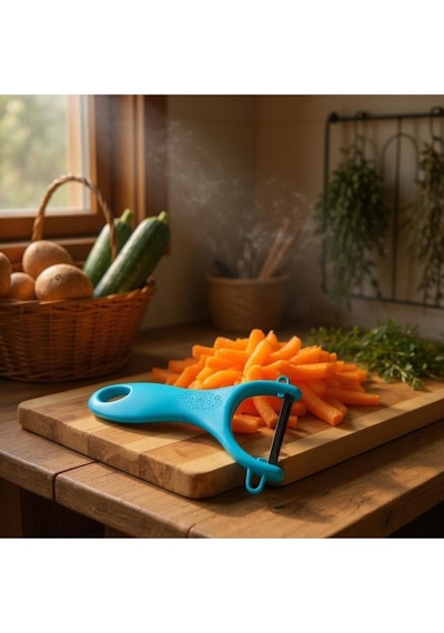 1 Adet Ergonomik Renkli Sebze Meyve Soyacak Mavi Diğer