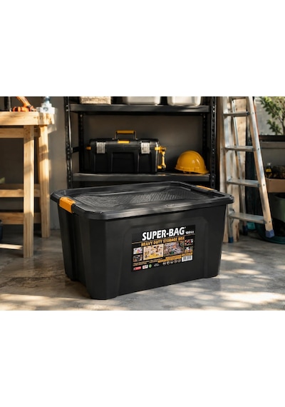 Super Bag 100 L Kapaklı Saklama Kutusu, Ağır Hizmet Plastik Depolama Kutusu, Çok Amaçlı Eşya Düzenleme Ve Saklam Diğer