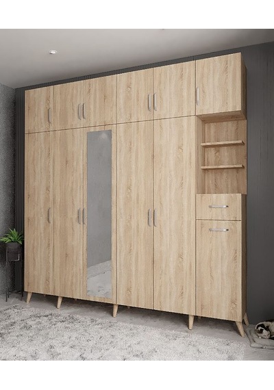 Açelya Portmanto Vestiyer Meşe  M9-240 cm