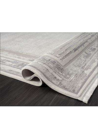 Çam Halı Crown Fl003a Krem Gri Modern Desen Salon Halısı
