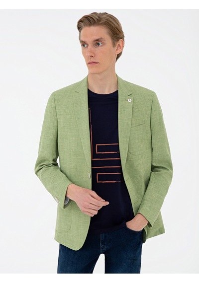 Cacharel Fıstık Yeşili Ex. Slim Fit Ceket Yesıl