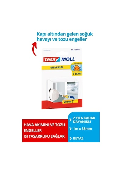 Mollgenel Amaçlı Kapı-zemin Arası Köpük, Beyaz, 1m X 38mm Diğer