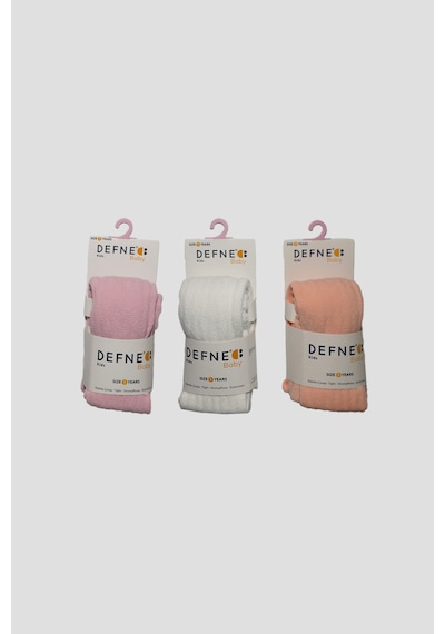 Defne Baby 3 Adet Pamuklu Kız Çocuk Ve Bebek Külotlu Çorap Pembe-beyaz