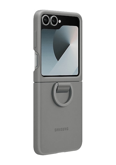 Samsung Uyumlu Galaxy Z Flip 6 Yüzüklü Silikon Telefon Kılıfı