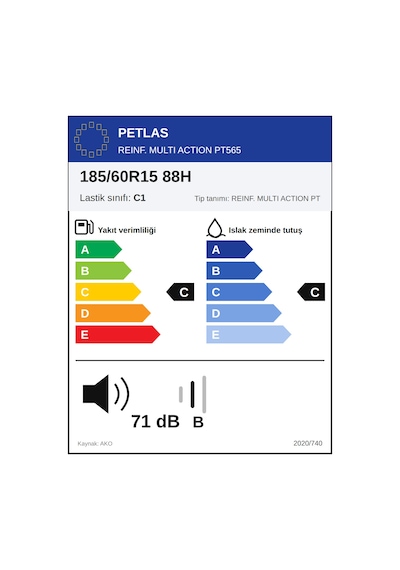 Petlas 185/60 R15 88H XL Multi Action Pt565 Dört Mevsim Lastiği 2026