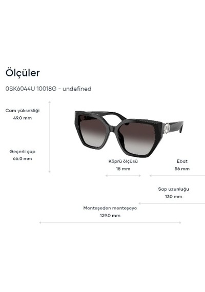 Swarovskı Sk6044u 10018g 56ekt Medium Kadın Güneş Gözlüğü Siyah