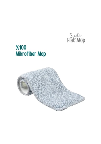 Grimorlife Flat Tablet Mop Yer Duvar Silme Temizlik Kova Seti 2 Adet Microfiber Yedek Bez Paspas