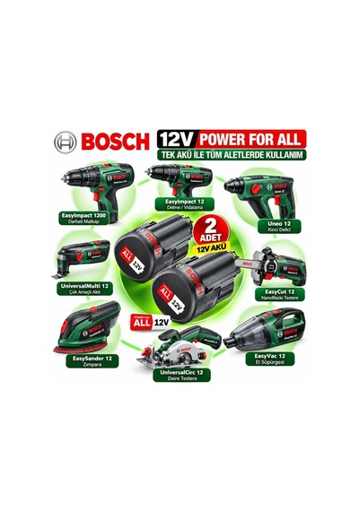 12v Power For All 1.5 Ah Çift Batarya Seti Yeşil Seri Uyumlu