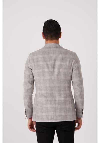 Dufy Gri Erkek Slim Fit Mono Yaka Ceket - 86413 Gri