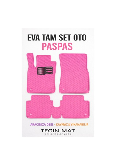 Dacia Spring 2021 2025 Access Uyumlu Eva Oto Paspas Pembe Metal Topukluklu Tam Set