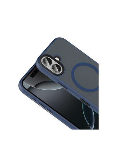 Apple Uyumlu iPhone 17 Magsafe Özellikli Fall Sert Telefon Kılıfı Lacivert
